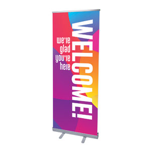 Curved Colors Welcome 2'7" x 6'7"  Vinyl Banner