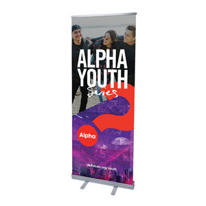 Alpha Youth Purple 2'7" x 6'7"  Vinyl Banner