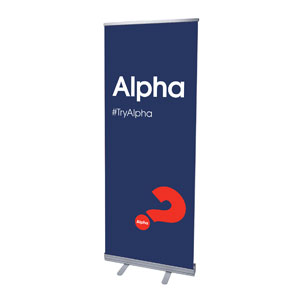 Alpha Navy 2'7" x 6'7"  Vinyl Banner