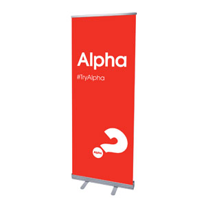 Alpha Red 2'7" x 6'7"  Vinyl Banner