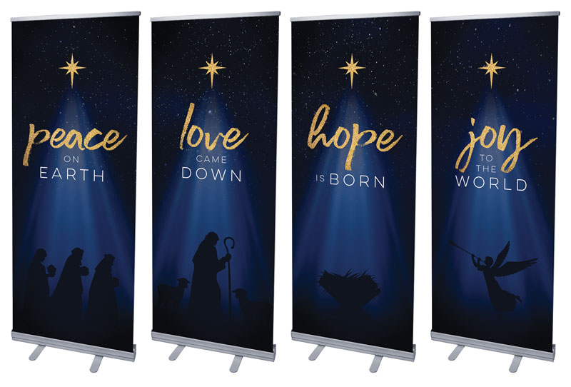 Banners, Christmas, Christmas Star Hope is Born Advent Set, 2'7 x 6'7