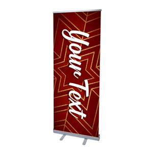 Red and Gold Snowflake Your Text 2'7" x 6'7"  Vinyl Banner