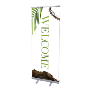 Easter Week Icons Welcome 2'7" x 6'7"  Vinyl Banner