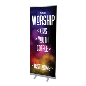 Dark Smoke Directional 2'7" x 6'7"  Vinyl Banner