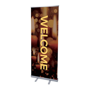 Celebrate Christmas Candles Welcome 2'7" x 6'7"  Vinyl Banner