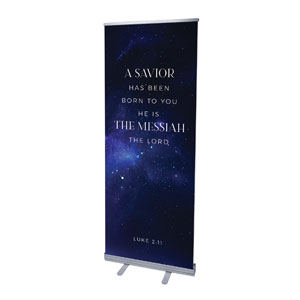 Begins With Christ Manger Scripture 2'7" x 6'7"  Vinyl Banner