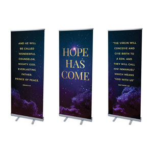 Hope Has Come Sky Triptych 2'7" x 6'7"  Vinyl Banner
