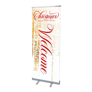 Begins with Christ Trees 2'7" x 6'7"  Vinyl Banner