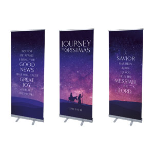 Journey to Christmas Triptych 2'7" x 6'7"  Vinyl Banner