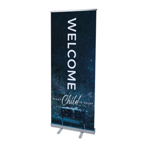 What Child Is This Snow 2'7" x 6'7"  Vinyl Banner