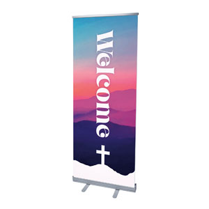 Easter At Mountains 2'7" x 6'7"  Vinyl Banner