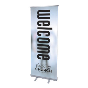 Back to Church Welcomes You Logo 2'7" x 6'7"  Vinyl Banner