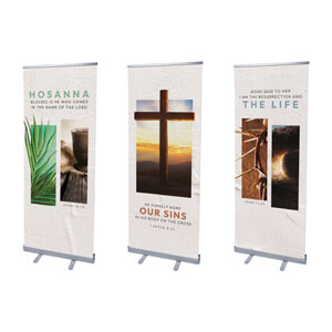 Easter Season Images Triptych 2'7" x 6'7"  Vinyl Banner