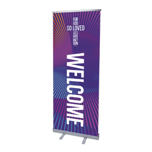 God So Loved Cross 2'7" x 6'7"  Vinyl Banner