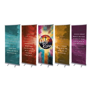 He Is Risen Hope Set 2'7" x 6'7"  Vinyl Banner