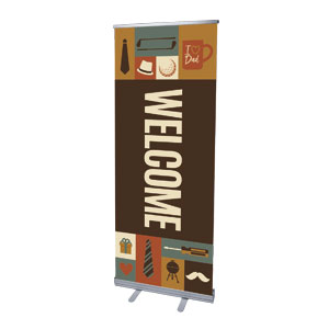 Father's Day Icons 2'7" x 6'7"  Vinyl Banner