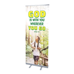 Kids God Is With You 2'7" x 6'7"  Vinyl Banner