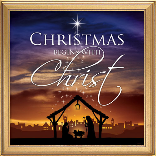 Banners, Christmas, Christmas Begins Christ, 3' x 3'