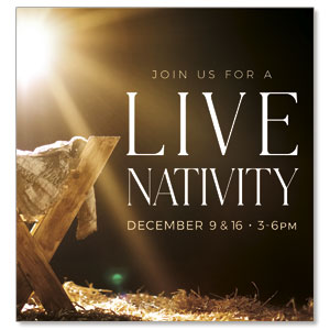 Live Nativity Manger StickUp