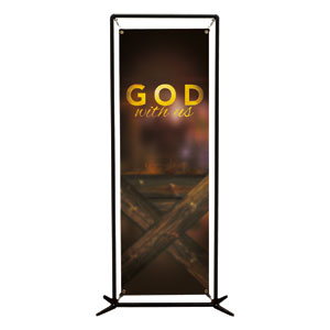God With Us Manger 2' x 6' Banner