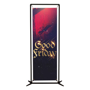 Good Friday Red Crucifixion 2' x 6' Banner