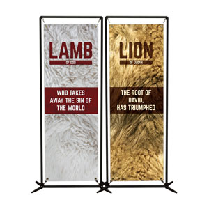 Lamb and Lion Pair 2' x 6' Banner