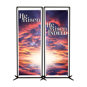 Risen Indeed Pair 2' x 6' Banner