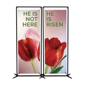 Risen Tulips Pair 2' x 6' Banner
