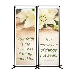 Faith Lilies Pair 2' x 6' Banner
