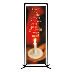 Glory to God Candle 2' x 6' Banner