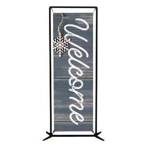 Wood Ornaments Welcome 2' x 6' Banner