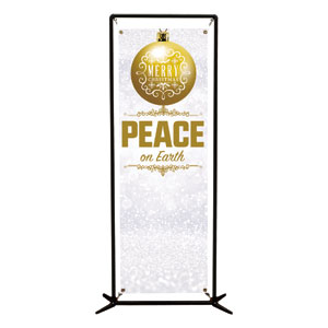 Silver Snow Peace Ornament 2' x 6' Banner