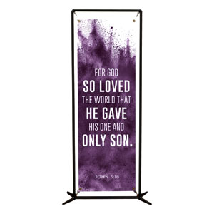 Purple Powder John 3:16 2' x 6' Banner