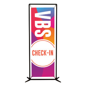 Curved Colors VBS Check-In 2' x 6' Banner