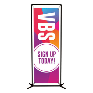 Curved Colors VBS Sign Up 2' x 6' Banner