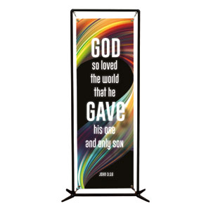 Twisted Paint John 3:16 2' x 6' Banner