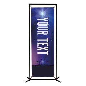 Aurora Lights Christmas Your Text 2' x 6' Banner