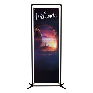 Dramatic Tomb Easter Welcome 2' x 6' Banner