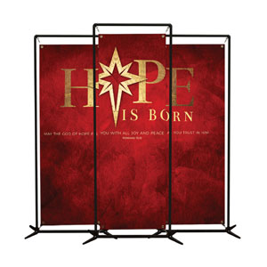 Hope Is Born Star Triptych 2' x 6' Banner