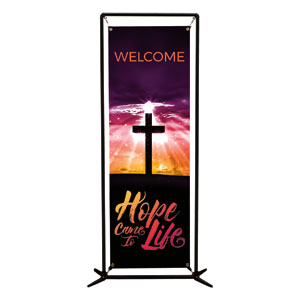 Hope Life Cross Welcome 2' x 6' Banner