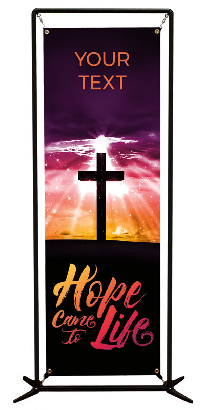Hope Life Cross Your Text Banner - Church Banners - Outreach Marketing