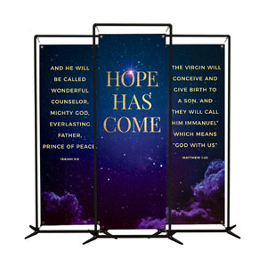 Hope Has Come Sky Triptych 2' x 6' Banner