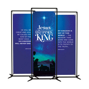 Jesus Uncommon King Triptych 2' x 6' Banner
