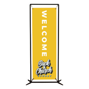 Back to Church Sunday Celebration Welcome 2' x 6' Banner