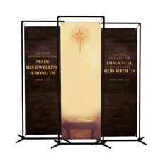 Christmas Gold Manger Triptych 