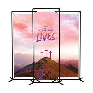 Easter Sunrise Events Crosses Triptych 2' x 6' Banner