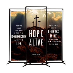 Hope Is Alive Crosses Triptych 2' x 6' Banner