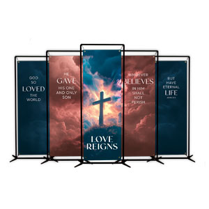 Love Reigns Cross Set 2' x 6' Banner