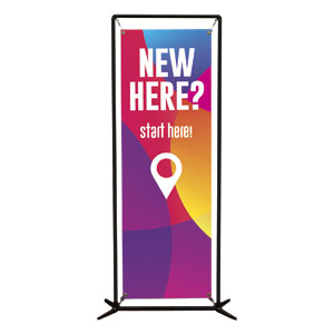 Curved Colors New Here 2' x 6' Banner