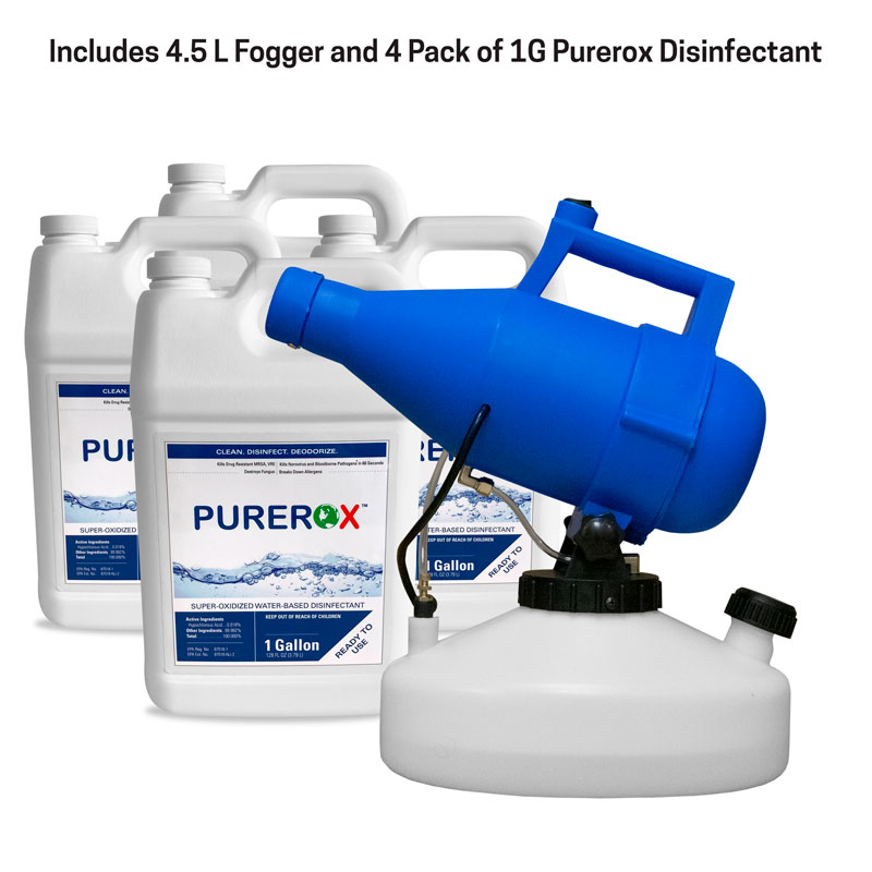 Safety Products, Safety, 4.5L Fogger and 4 Gal Purerox Covid-19 Disinfectant Kit